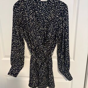 Stylish Black and White Polka Dot Dress